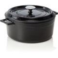 Gastro LAVA Casseroles round , schwarz emaillierter Bräter, Gusseisen 29 x 12,5 cm