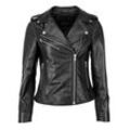 Bikerjacke JCC "31020356" Gr. L, schwarz (black) Damen Jacken Übergangsjacken