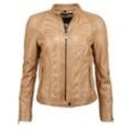 Bikerjacke JCC "Cabira" Gr. 36, braun, Damen, Oberstoff: 100% Lammleder / Futter: Polyester, Jacken