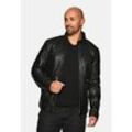 Bikerjacke JCC "31020350" Gr. 48, schwarz, Herren, Obermaterial: 100% Leder, Lamm / Futter: 100% Polyester / Wattierung: 100% Polyester / Ärmelfutter: 100% Polyester, Jacken