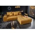 riess-ambiente Big-Sofa ELEGANCIA 285cm senfgelb, Einzelartikel 1 Teile, XXL Couch · Samt · mit Federkern · inkl. Kissen · Design, gelb