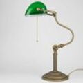 Premium Bankerlampe aus Messing in Antik Bronze Tischlampe