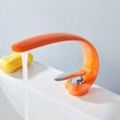 Waschtischarmaturen, Badezimmer, Messing, Waschbecken-Mischbatterie, Einloch-Waschtisch, Kran, Toilette, Kunst, Waschbecken-Wasserhahn, Orange