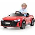 Costway - Audi rs Kinder Elektroauto mit 2,4 g Fernbedienung, 12V Kinderauto mit Musik und Scheinwerfer, 3-5 km/h, ideal für Kinder ab 3 Jahre (Rot)