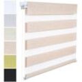 Doppelrollo Klemmfix ohne Bohren Holzlook, Duo Rollo Zebrarollo Fensterrollo Klemmrollo Seitenzugrollo Easyfix lichtdurchlässig und verdunkelnd