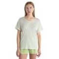 Icebreaker Merino Blend Drayden Reversible T-Shirt Stripe - Frau - Ecru Heather/glazen - Größe M