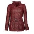 Bikerjacke JCC "R6382", Damen, Gr. 34, rot, Obermaterial: 100% Leder, Lamm / Futter: 100% Polyester / Ärmelfutter: 100% Polyester, mit Knopf, Jacken