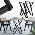 2er Set Tischgestell Industriedesign, 50x71 cm, Schwarz, aus Metall - Ml-design