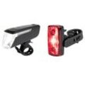 CRIVIT Fahrradleuchtenset LED, 90/70/30/15 Lux