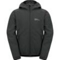 Jack Wolfskin Softshelljacke "Fourwinds", winddicht, atmungsaktiv, für Kinder, schwarz, 140