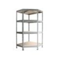 AR SHELVING Eck-Rivet Steckregal mit 4 Böden, 180x90x90x45, Stecksystem, verzinkt