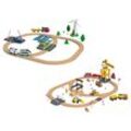 Playtive Eisenbahn-Set Baustelle / Erneuerbare Energien, aus Buchenholz