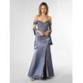 Unique Abendkleid mit Stola Damen Satin, blue stone