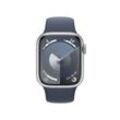 Apple Watch Series 9 (GPS) 45mm Aluminiumgehäuse silber, Sportband sturmblau, M/L