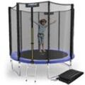 KINETIC SPORTS Trampolin Outdoor 'Salto Plus' Ø 183/244/305/366/400/430/490 cm - Komplett-Set für Kinder, USA Sprungtuch, Netz, Randpolster, Leiter - bis zu 160kg Blau-2 Ø 183 cm Ø 183 cm, Blau-2