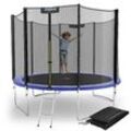 KINETIC SPORTS Trampolin Outdoor 'Salto Plus' Ø 183/244/305/366/400/430/490 cm - TÜV Rheinland geprüft, Komplett-Set für Kinder, USA Sprungtuch, Netz, Randpolster, Leiter - bis zu 160kg Blau-2 Ø 305 cm Ø 305 cm, Blau-2