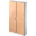 Schäfer Shop Genius Akten-/Garderobenschrank TETRIS SOLID, B 1200 mm, 5 OH, abschließbar, Buche-Dekor/weißalu