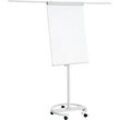 Franken Flipchart ECO Mobil F2400/N, 5 Rollen, höhenverstellbar, magnethaftend, 2 Seitenarme, Ablageschale, Kunststoff & Metall, Tafel 680 x 1050 mm