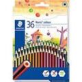 Buntstifte Staedtler Noris® colour 185, HB, 6-Kant, rutschfest & bruchfest, nachhaltiges & PEFC®-zertifiziertes WOPEX-Material, farbsortiert, 36 Stück