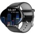 Smartwatch FW48 Uhr Wasserdicht IP67 AMOLED Display Schwarz