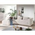 Lisa Design - Stella – ecksofa – cordsamt – 4-sitzer – moderner stil – links - beige