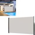 UISEBRT Seitenmarkise Ausziehbar Sichtschutz 180 x 300cm - Markise Seitensichtschutz Windschutz fuer Terrasse, Balkon, Garten (Grau) - Grau