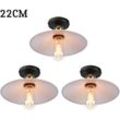 Pendelleuchte Weiß Hängelampe mit Ø22cm Lampenschirm Kronleuchter Art Edison Lampe E27 Fassung für Loft Wohnzimmer Esszimmer 3PCS