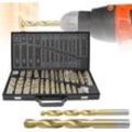 Vingo 230 Teiliges Metallbohrer Set 1-13mm Spiralbohrer Satz Titan beschichtet DIN338 Stahlbohrer hss Spiral-Bohrer