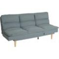 HHG - neuwertig] Schlafsofa 368, Gästebett Schlafcouch Couch Sofa, Schlaffunktion Liegefläche 180x110cm Stoff/Textil blau-grau