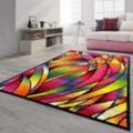 Teppich Kurzflor Bunt Wohnzimmer Patchwork Wellen Punkte Farbig Modern,160x230 cm, B414