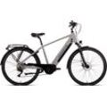 SAXONETTE E-Bike Premium Sport (Diamant), 10 Gang, Kettenschaltung, Mittelmotor, 522 Wh Akku, Pedelec, Elektrofahrrad für Herren, Trekkingrad, silberfarben