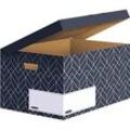 Klappdeckelbox Maxi BANKERS BOX® Décor, FSC®-zertifizierter Karton, L 570 x B 367 x H 291 mm, für DIN A4 Formate, mitternachtsblau, 5 Stück