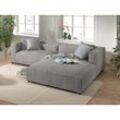 Lisa Design - Ela– 4-sitzer ecksofa rechts – cordsamt – 4-sitzer – moderner stil - hellgrau