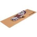 Boarderking - Indoorboard Curved Balance Board + Matte + Rolle Holz / Kork - Floral