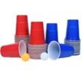 100+10 Premium Beer Pong Becher, Beerpong Partybecher Wiederholbare 50 Red Cups + 50 Blue Cups+10 Tischtennisbälle - Aufun