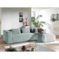 Lisa Design - Stella – ecksofa – cordsamt – 4-sitzer – moderner stil – rechts - blau