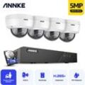 Sannce - annke 5MP PoE ip onvif Système de caméra de sécurité dome 6MP nvr 100 ft Vision nocturne couleur pour extérieur Kit de vidéosurveillance