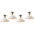 Axhup - Deckenlampe Industriell Vintage Deckenleuchte Eisen 27cm Lampenschirm Weiß Lampe für Flur, Balkon, Treppe - 4 Pack