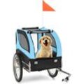 Goplus - Haustieranhänger, Atmungsaktiver Hundewagen mit 3 Eingängen, Sicherheitsfahne, Reflektoren, Transportbox mit Schnellspannrädern,