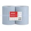 Putztuchrolle KATRIN Industrieputzrolle XXL 2-lagig blau 36x38 cm, 360 m, 1000 Blatt/Rolle, 2 Rollen/Pack