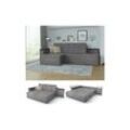 VitaliSpa Ecksofa mit Schlaffunktion 240 x 160 cm Grau - Eckcouch Sofa Couch Schlafsofa Taschenfederkern