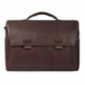 Piquadro Carl Aktentasche RFID Schutz Leder 43 cm Laptopfach dark brown