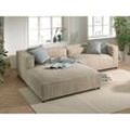 Lisa Design - Ela – 4-sitzer ecksofa links – aus cordsamt – zeitgenössischer stil - beige