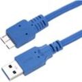 Cablemarkt - Hochgeschwindigkeits-USB-Kabel mit usb 3.0-Stecker Typ a auf MicroUSB-Stecker Typ b, 2 m, blaue Farbe