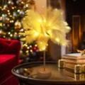 Led Feather Tischlampe USB/Batteriebetrieben Weihnachtsdeko Tischleuchte Nachttischlampe Weihnachtsbeleuchtung