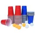 200+20 Premium Beer Pong Becher, Beerpong Partybecher Wiederholbare 100 Red Cups +100 Blue Cups+20 Tischtennisbälle - Aufun