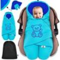 Kidiz - Baby Einschlagdecke Winter mit Kapuze +Tasche Babyeinschlagdecke Universal für Babyschale Autositz z.B. für Maxi-Cosi Römer für Buggy