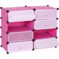 HHG - Schuhschrank 604, Schuhablage Schrank Steckregal Aufbewahrung, 8 Fächer 73x92x36cm rosa