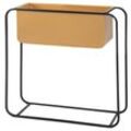 KADIMA DESIGN Moderner Blumenkübel 60x60x24 cm, Metall, Gold & Schwarz, Rechteckig