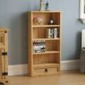 Home Discount - Corona 1 Drawer Bookcase dvd Rack Solid Pine Shelving Storage Unit